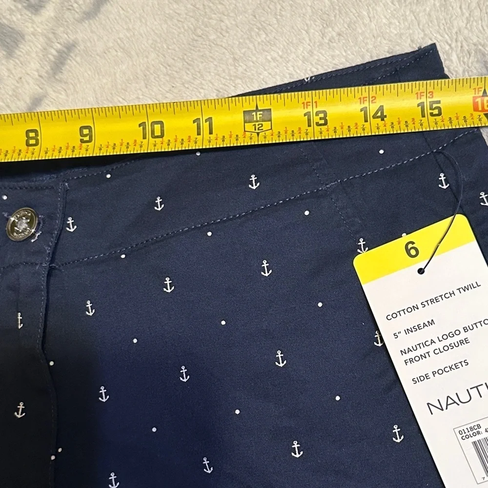 Nautica Women's Dark Blue Anchor Patterned Shorts